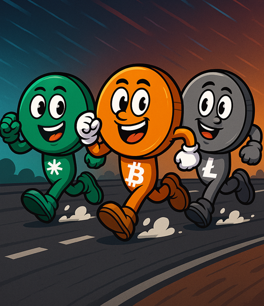 カスパ、ビットコイン、ラインとコインのアイキャッチ画像