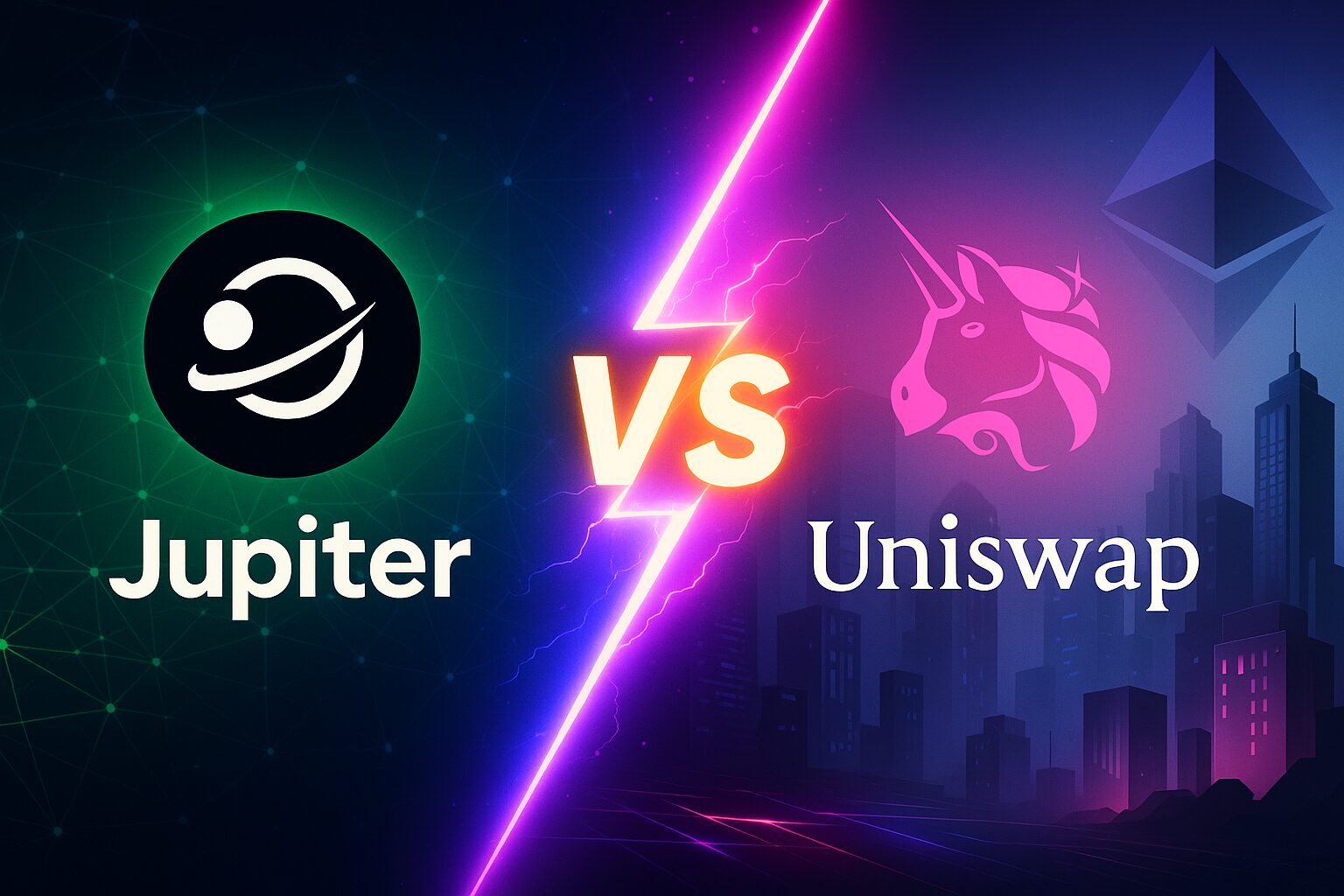 DEXを代表するJupiter、Uniswapのイメージアイキャッチ画像